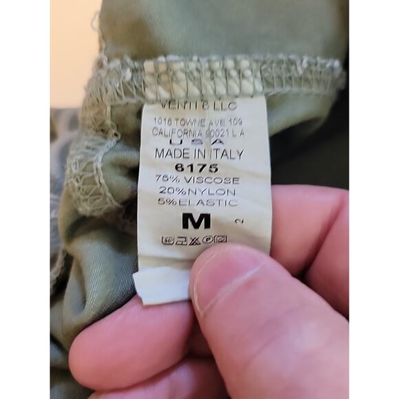 Vinti 6 Italy Green Geometric Elastic Waist Pull On Jogger Pants Medium Stretch - Picture 12 of 12